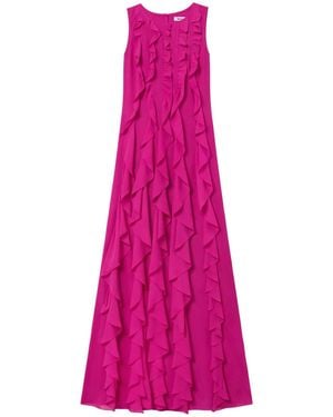 Ro & Zo Petite Leonor Chiffon Waterfall Frill Maxi Dress - Pink