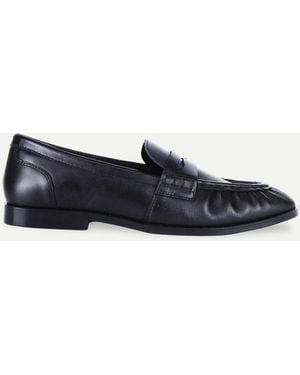 OFF THE HOOK Sienna Real Leather Loafers With Ruched Detail - Blue