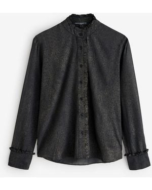 French Connection Alina Foil Top - Black
