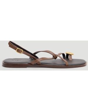 Hush Yara Metal Detail Toe Sandal - Brown