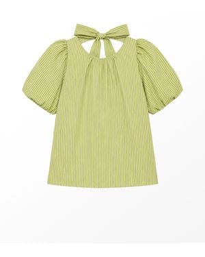 Ro&zo Ro & Zo Stripe Bow Back Top - Green