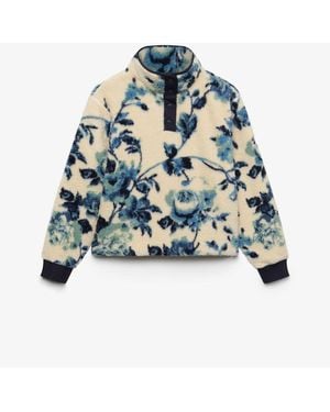 Superdry Super Soft Printed Half Zip Neck Sweat Top - Blue