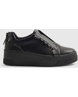 River Island Scallop Flatform Sneakers - Black