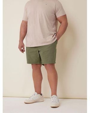 BadRhino Big & Tall Stretch Elasticated Waist Chino Shorts - Natural