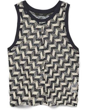 Vero Moda Sleeveless Crochet Top With Pattern Detail - Black
