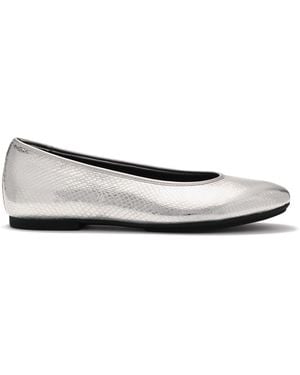 Fitflop Delicato Snake Metallic Ballerinas - White