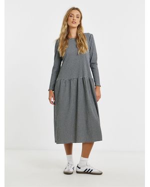 Simply Be Jersey Drop Waist Midi Dress - Gray
