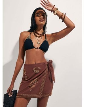 River Island Beaded Mini Skirt - Brown
