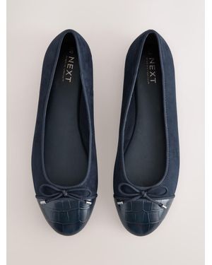 Next Forever Comfort Round Toe Ballerina Shoes - Blue
