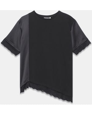 Mint Velvet Mint Velvet Cotton Lace Trim Top - Black