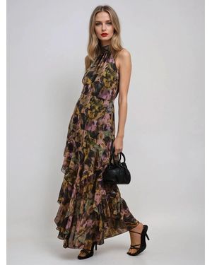 Religion Taylor Maxi Dress With Full Ruffle Skirt - White