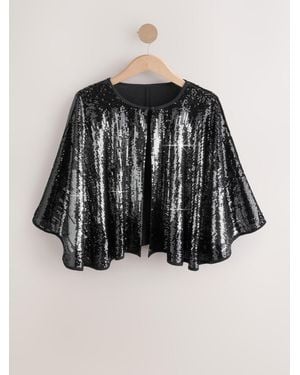 Next Sequin Cape Cover-Up - Black