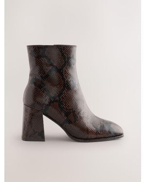 Next Forever Comfort Square Toe Block Heel Ankle Boots - Multicolor