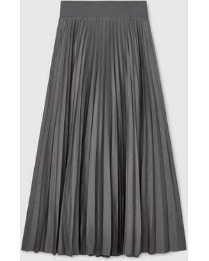 Reiss Pleated Midi Skirt - Gray
