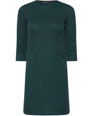 M Com Petite 3/4 Sleeve Tunic Dress - Green