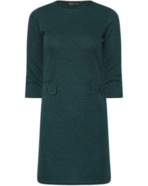 M Com Petite 3/4 Sleeve Tunic Dress - Green