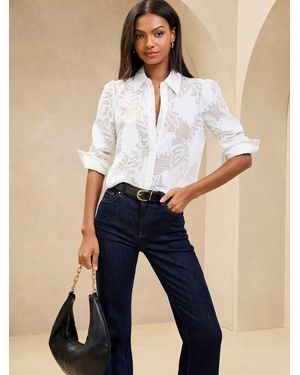 Lipsy Burnout Button Through Shirt - Blue