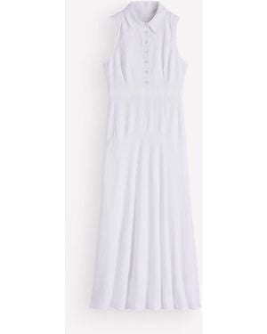Boden Erma Drop Waist Linen Dress - White