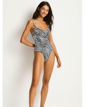 Sea Level Zebralis Balconette Bra Swimsuit - Black