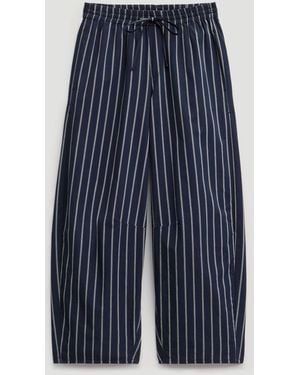 Hush Juno Laundered Cotton Barrel Leg Pants - Blue