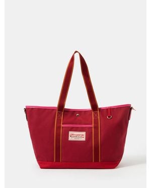 Accessorize Canvas Shopper Bag - Red
