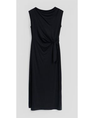 Threadbare Twist Detail Slash Neck Maxi Dress - Blue