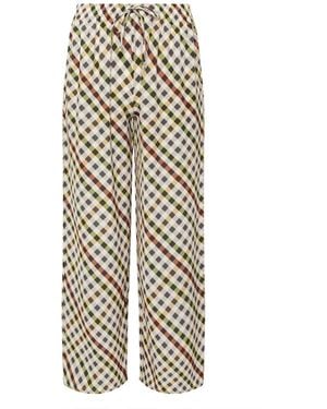 PixieGirl Petite Pixiegirl Petite Gingham Wide Leg Pants - White