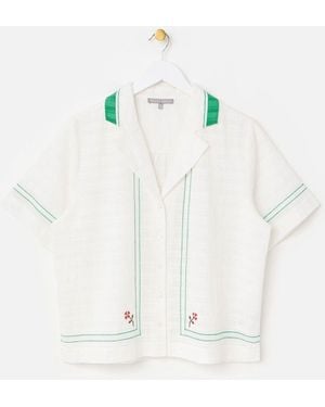 Oliver Bonas Embroidered Short Sleeve Shirt - White
