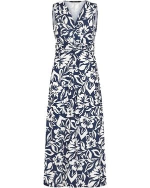 M Com Petite Sleeveless Twist Flower Maxi Dress - White