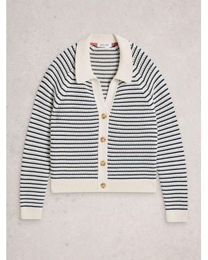 White Stuff Chaterly Stripe Cardigan - White