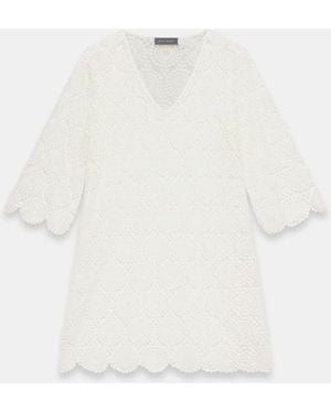 Mint Velvet Crochet Beach Mini Dress - White