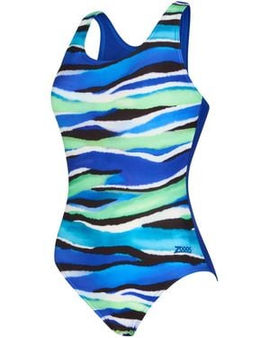 Zoggs Sonic Back Swimsuit With Shelf Bra Lining - Blue