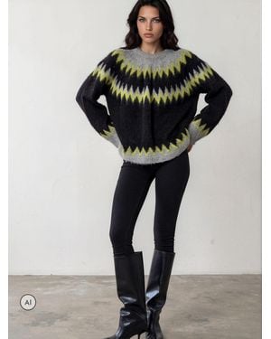 Religion Fair Isle Nordic Style Oversized Jumper - Black