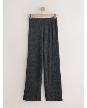 Next Textured Wide Leg Pants - Gray