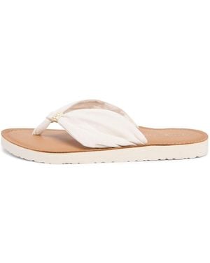 Tommy Hilfiger Monogram Plaque Hemp Flip Flops - White