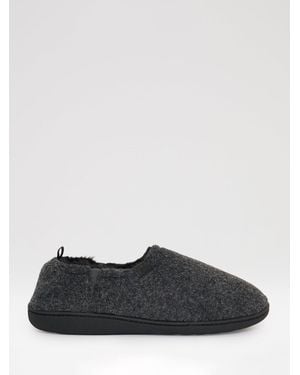 Threadbare Elasticated Faux Fur Lined Slippers - White