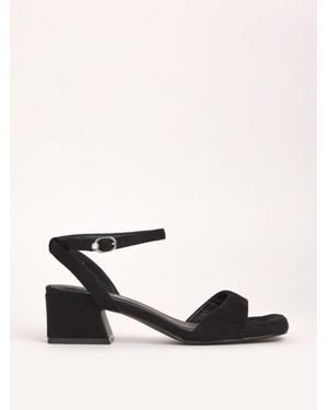 Simply Be Wide Fit Barely There On Low Block Heels - Black
