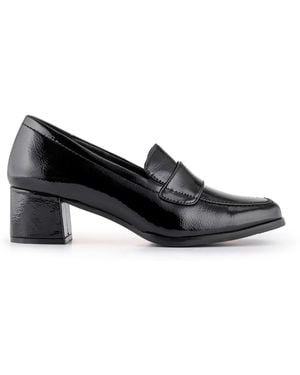 Jones Bootmaker Brielle Patent Leather Heeled Loafers - Black