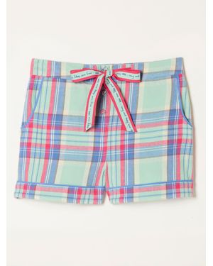 FatFace Light Check Pajama Shorts - Blue