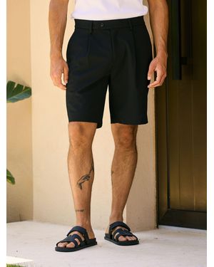 Mauvais Relaxed Pleated Bermuda Shorts - Black