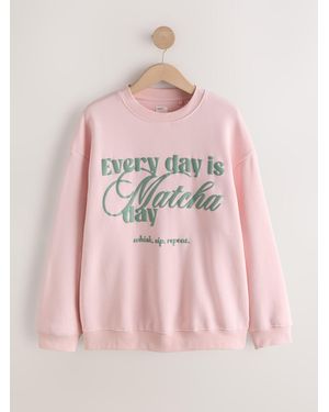 Next Matcha Slogan Sweatshirt - Pink