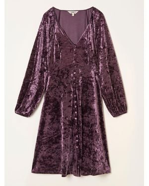 FatFace Fatface Em Velvet Mini Dress - Purple