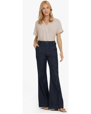NYDJ Mia Palazzo Jeans With High Rise & A D-Ring Belt - Blue