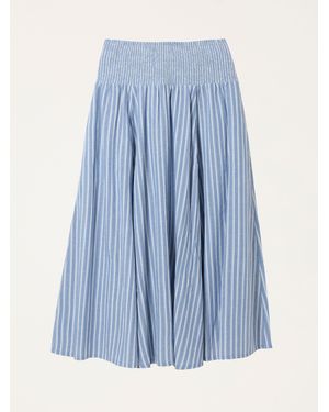FatFace Fatface Hetty Stripe Midi Skirt - Blue