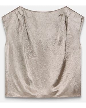 Mint Velvet Mint Velvet Metallic Satin Top - Gray