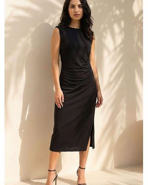 Roman Stretch Fitted Midi Dress - Natural
