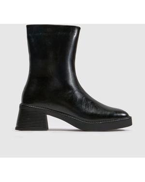 schuh Beauty Square Toe Chunky Boots - Black