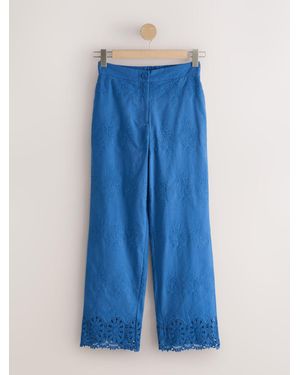 Next Crochet Trim Wide Leg Pants - Blue