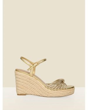 Sosandar Plaited Strap Detail Jute Wedge Espadrilles - Natural