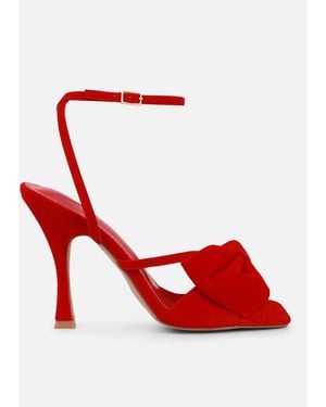 SIMMI Josie Bow Detail Heeled Sandals - Red